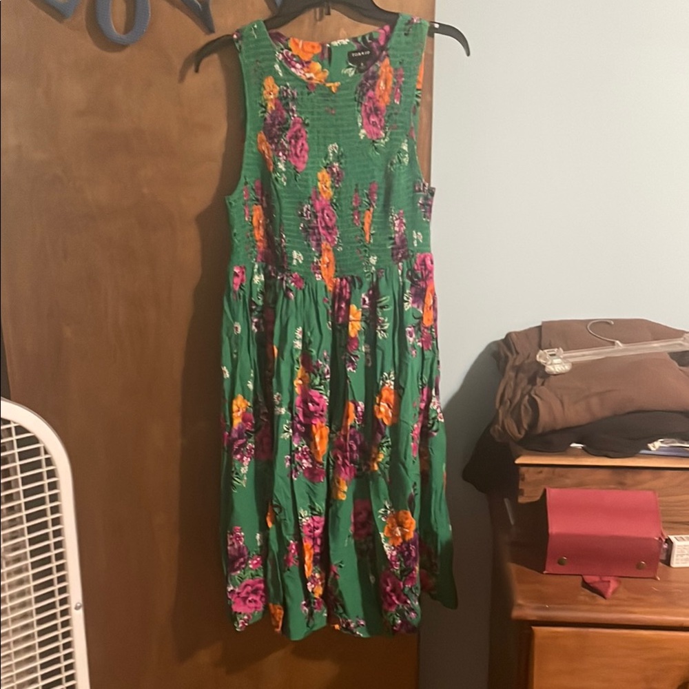 Torrid Green Floral Dress